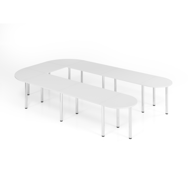 4032062191705 - Konferenztisch VSETK manuell höhenverstellbar 74cm (H) 380x240cm (BxT) Weiß   chrom 4032062191705 Hammerbacher