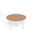 Konferenztisch K-Serie, manuell h&ouml;henverstellbar 74cm (H), 160x160cm (BxT), 8 Personen, rund, nussbaum / chrom