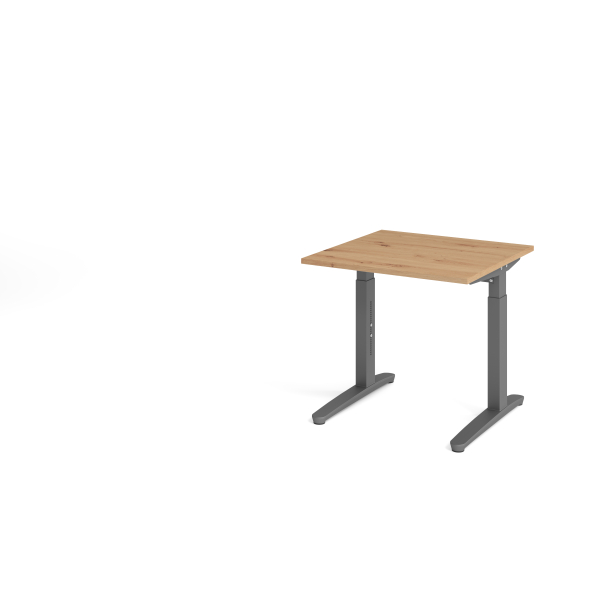 4032062192511 - eurokraft pro ANNY - Schreibtisch mit C-Fußgestell höhenverstellbar 650 - 850 mm Breite 800 mm Asteiche   graphit