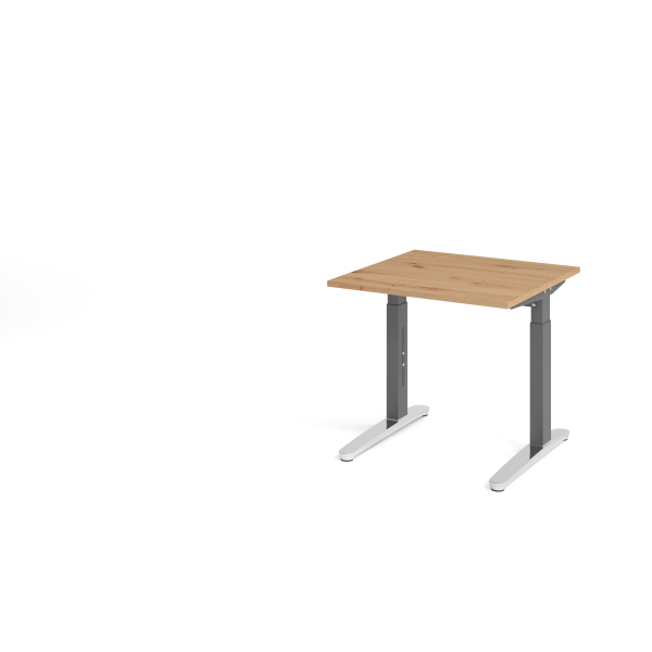 4032062192528 - Schreibtisch VXB manuell höhenverstellbar 85cm (H) 80x80cm (BxT) Asteiche   graphit 4032062192528 Hammerbacher