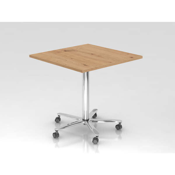 4032062192535 - Sitz-Steh-Schreibtisch VST mechanisch höhenverstellbar 80x80cm (BxT) Asteiche   chrom 4032062192535 Hammerbacher