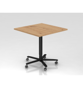 Sitz-Steh-Schreibtisch VST, mechanisch h&ouml;henverstellbar, 80x80cm (BxT), asteiche / schwarz