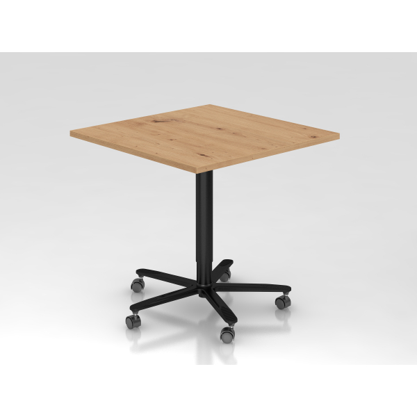4032062192542 - Sitz-Steh-Schreibtisch VST mechanisch höhenverstellbar 80x80cm (BxT) Asteiche   schwarz 4032062192542 Hammerbacher