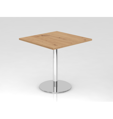Besprechungstisch STF, 74,5cm (H), 80x80cm (BxT), quadratisch, asteiche / chrom