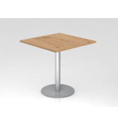 Besprechungstisch STF, 74,5cm (H), 80x80cm (BxT), quadratisch, asteiche / silber