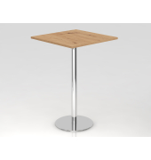 Stehtisch VSTH 111,6cm (H), 80x80cm (BxT), quadratisch, asteiche / chrom