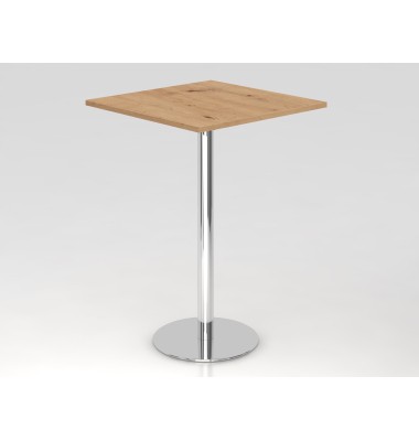 Stehtisch VSTH 111,6cm (H), 80x80cm (BxT), quadratisch, asteiche / chrom