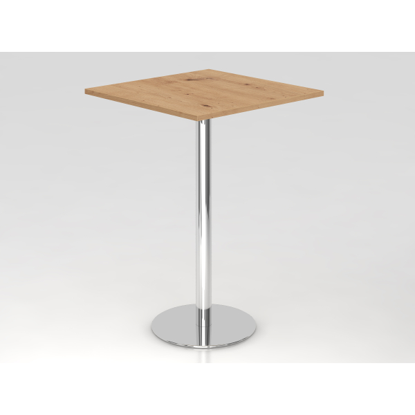 4032062192573 - Stehtisch VSTH 1116cm (H) 80x80cm (BxT) Asteiche   chrom 4032062192573 Hammerbacher