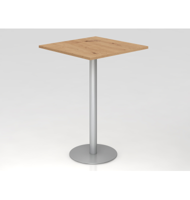 Stehtisch VSTH 111,6cm (H), 80x80cm (BxT), quadratisch, asteiche / silber