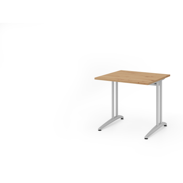 4032062192672 - Schreibtisch VBS 74cm (H) 80x80cm (BxT) Asteiche   silber 4032062192672 Hammerbacher