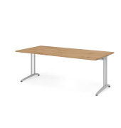 Schreibtisch VBS, 74cm (H), 200x100cm (BxT), asteiche / silber