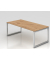Schreibtisch VRS, manuell h&ouml;henverstellbar, 85cm (H), 200x100cm (BxT), asteiche / silber