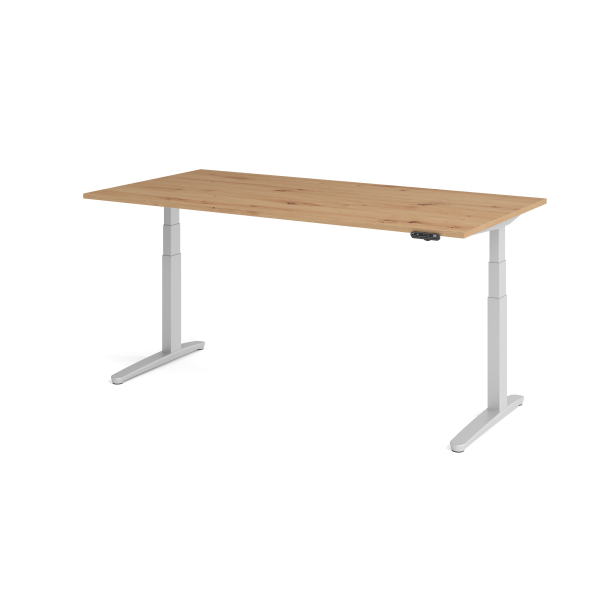 4032062193013 - Sitz-Steh-Schreibtisch VXBHM elektrisch höhenverstellbar 129cm (H) 200x100cm (BxT) Asteiche   silber 4032062193013 Hammerbac