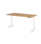 Sitz-Steh-Schreibtisch VXBHM, elektrisch h&ouml;henverstellbar, 129cm (H), 200x100cm (BxT), asteiche / wei&szlig;