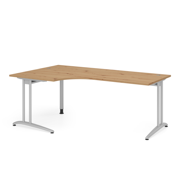 4032062193082 - Schreibtisch VBS 74cm (H) 200x120cm (BxT) Asteiche   silber 4032062193082 Hammerbacher