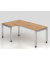 Schreibtisch VJS, manuell h&ouml;henverstellbar, 76cm (H), 200x120cm (BxT), asteiche / silber
