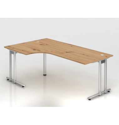 Schreibtisch VNS, 74cm (H), 200x120cm (BxT), asteiche / silber