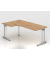 Schreibtisch VNS, 74cm (H), 200x120cm (BxT), asteiche / silber