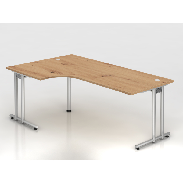 4032062193136 - Schreibtisch VNS 74cm (H) 200x120cm (BxT) Asteiche   silber 4032062193136 Hammerbacher