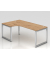 Schreibtisch VRS, manuell h&ouml;henverstellbar, 85cm (H), 200x120cm (BxT), asteiche / silber