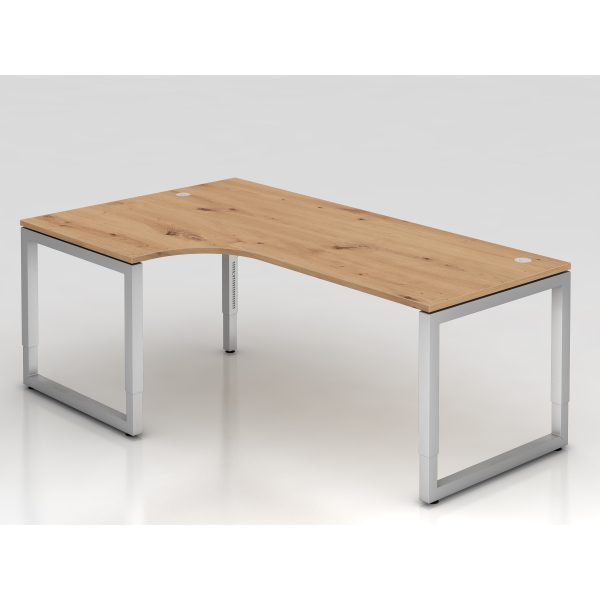 4032062193198 - Schreibtisch VRS manuell höhenverstellbar 85cm (H) 200x120cm (BxT) Asteiche   silber 4032062193198 Hammerbacher