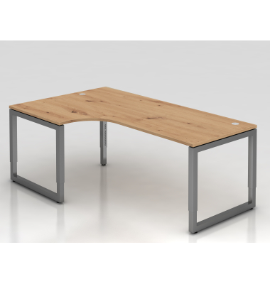 Schreibtisch VRS, manuell h&ouml;henverstellbar, 85cm (H), 200x120cm (BxT), asteiche / graphit