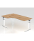 Schreibtisch VUS, manuell h&ouml;henverstellbar, 86cm (H), 200x120cm (BxT), asteiche / wei&szlig;