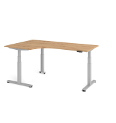 Sitz-Steh-Schreibtisch VXDSM, elektrisch h&ouml;henverstellbar, 127cm (H), 200x120cm (BxT), asteiche / silber