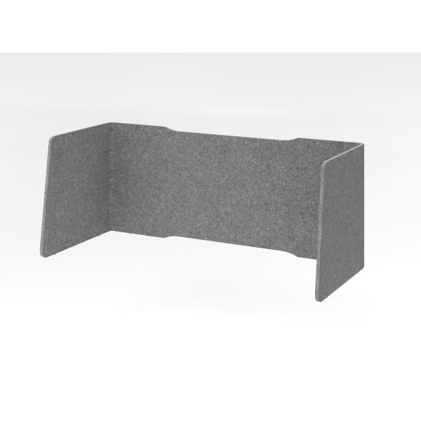 4032062193297 - Akustik-Trennwand für 1600 mm breite Schreibtische Schallabsorberklasse C Kabelführung B 1540 x T 650 x H 605 mm Schallschutzvlies grau-meliert
