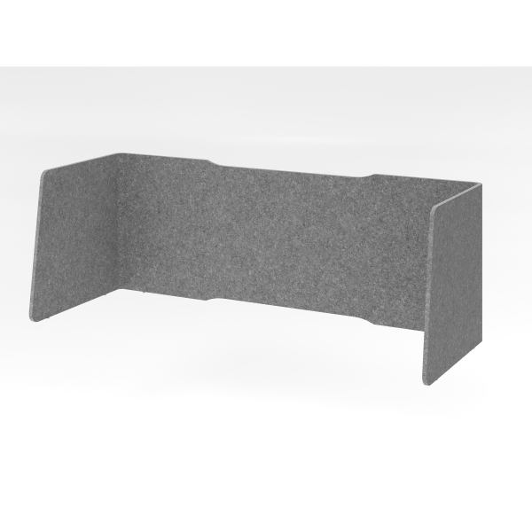 4032062193303 - Akustik-Trennwand für 1800 mm breite Schreibtische Schallabsorberklasse C Kabelführung B 1740 x T 650 x H 605 mm Schallschutzvlies grau-meliert