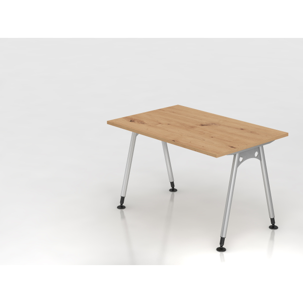 4032062193341 - Schreibtisch VAS manuell höhenverstellbar 76cm (H) 120x80cm (BxT) Asteiche   silber 4032062193341 Hammerbacher