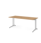 Schreibtisch VBS, 74cm (H), 180x80cm (BxT), asteiche / silber
