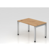 Schreibtisch VJS, manuell h&ouml;henverstellbar, 76cm (H), 120x80cm (BxT), asteiche / silber