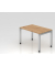 Schreibtisch VJS, manuell h&ouml;henverstellbar, 76cm (H), 120x80cm (BxT), asteiche / silber