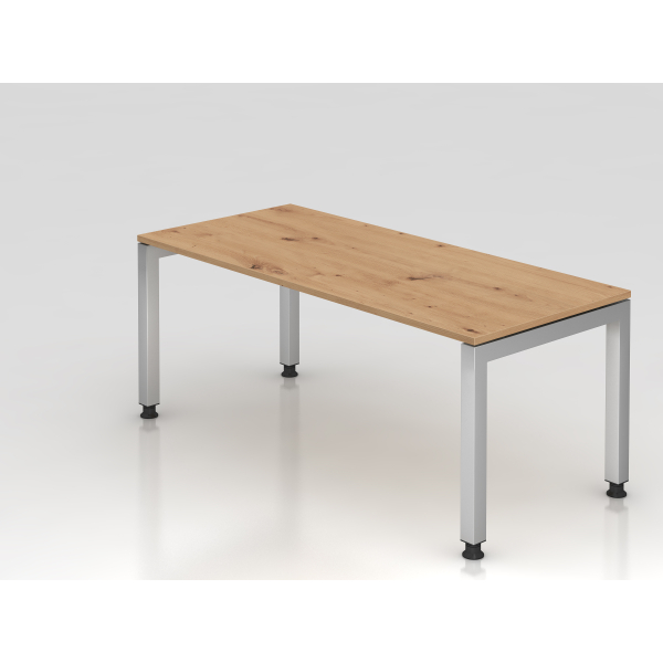 4032062193488 - Schreibtisch VJS manuell höhenverstellbar 76cm (H) 180x80cm (BxT) Asteiche   silber 4032062193488 Hammerbacher