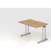 Schreibtisch VNS, 74cm (H), 120x80cm (BxT), asteiche / silber