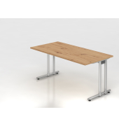 Schreibtisch VNS, 74cm (H), 160x80cm (BxT), asteiche / silber