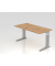 Schreibtisch VUS, manuell h&ouml;henverstellbar, 86cm (H), 160x80cm (BxT), asteiche / silber