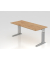 Schreibtisch VUS, manuell h&ouml;henverstellbar, 86cm (H), 180x80cm (BxT), asteiche / silber