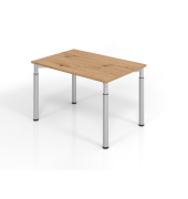 Schreibtisch VYS, manuell h&ouml;henverstellbar, 82cm (H), 120x80cm (BxT), asteiche / silber