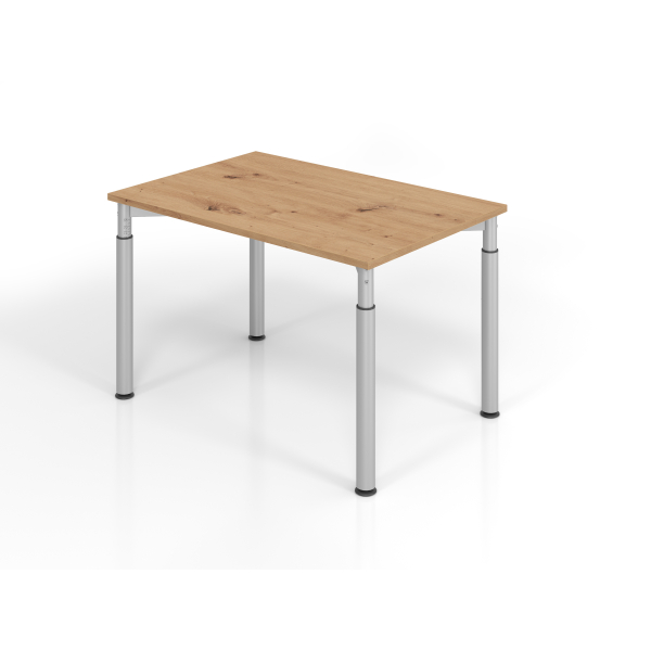4032062193747 - Schreibtisch VYS manuell höhenverstellbar 82cm (H) 120x80cm (BxT) Asteiche   silber 4032062193747 Hammerbacher
