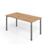 Schreibtisch VYS, manuell h&ouml;henverstellbar, 82cm (H), 160x80cm (BxT), asteiche / graphit