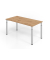 Schreibtisch VYS, manuell h&ouml;henverstellbar, 82cm (H), 160x80cm (BxT), asteiche / silber
