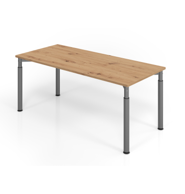 Schreibtisch VYS, manuell h&ouml;henverstellbar, 82cm (H), 180x80cm (BxT), asteiche / graphit