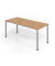 Schreibtisch VYS, manuell h&ouml;henverstellbar, 82cm (H), 180x80cm (BxT), asteiche / silber