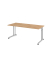 Schreibtisch VZS, manuell h&ouml;henverstellbar, 82cm (H), 180x80cm (BxT), asteiche / silber