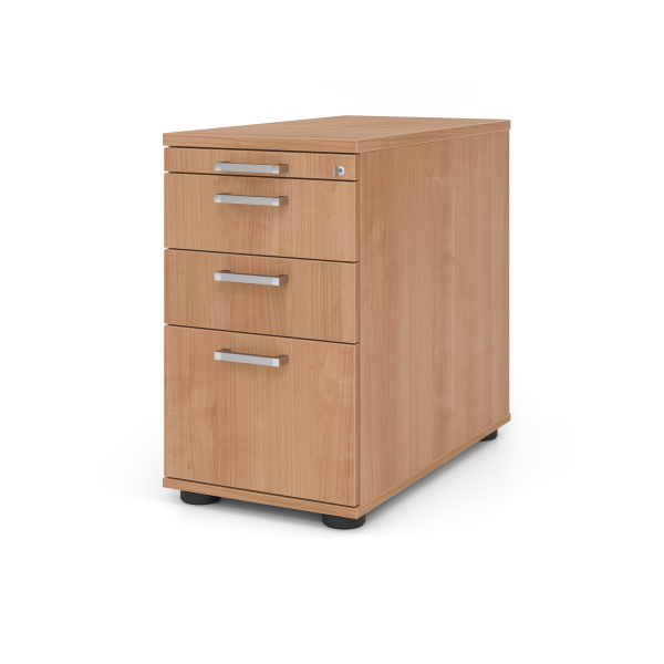 4032062194614 - Standcontainer TARVIS 1 Utensilienauszug abschließbar 2 Schübe 1 HR-Auszug B 428 x T 800 x H 720 mm Nussb-Dekor