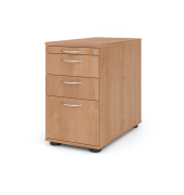 Standcontainer VSC40/N/N/BM VSC, Nussbaum, 3 Schubladen, Spanplatte, melaminbeschichtet, abschlie&szlig;bar