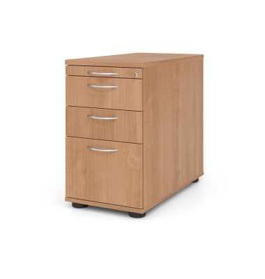 Standcontainer VSC40/N/N/BM VSC, Nussbaum, 3 Schubladen, Spanplatte, melaminbeschichtet, abschlie&szlig;bar