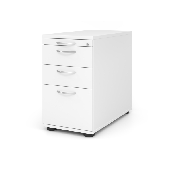 4032062194645 - Solid SC40 Standcontainer weiß 4 Auszüge Stahl-Bügelgriff chrom 428 x 800 x 720 - 760 cm
